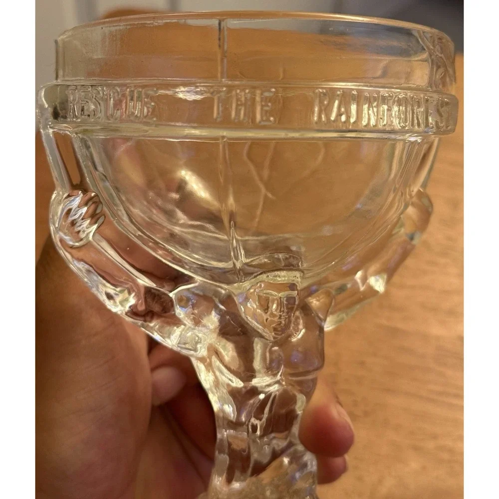 Rescue The‎ Rainforest Cafe Atlas Glass Bowl Candy Dish Cup Goblet HTF EUC